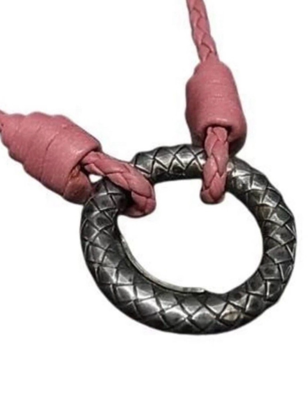 Bottega Veneta Intrecciato Sterling Silver and Leather Necklace